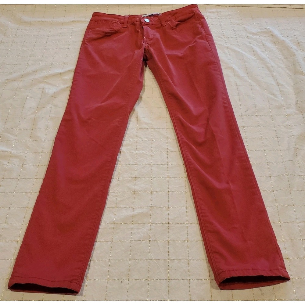 Fracomina Women RED Jeans 28‎ Skinny Cotton Spandex Low Rise Zip Button Pockets